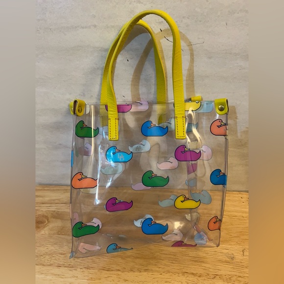 Dooney & Burke DB Sport Shopper Duck Print Transparent Tote Bag - Picture 3 of 11